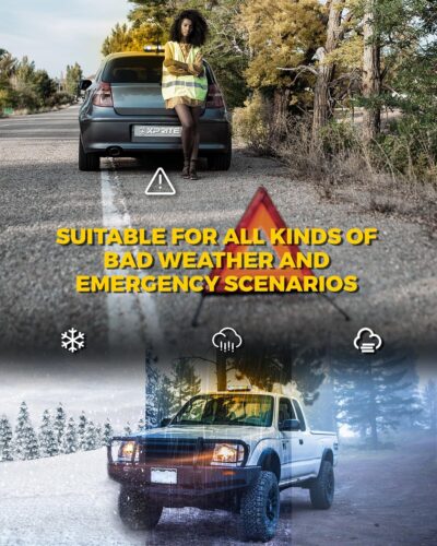 Xprite Upgraded 12" 72LED Rooftop Mini Strobe Lights, Emergency Safety Flashing Beacon Light Bar with Magnetic Base for 12V-24V Construction Vehicles, Trucks, Snow Plow, Postal Car (Mix White/Amber) - Image 6