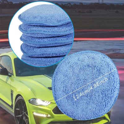 Microfiber Wax Applicator Pads, Car Wax Applicator, Buffing & Detail Polishing Foam Pads for Car Cleaning and Fine Polishing (5" Diameter, 6 Pack)… - Image 4