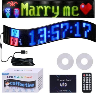 36.2"x7.6" Large Bright LED Sign, Programmable LED Scrolling Sign, Custom Flexible LED Store Sign with App Control DIY Text Pattern Animation, LED Digital Sign for Store Window Advertising Hotel - Image 9