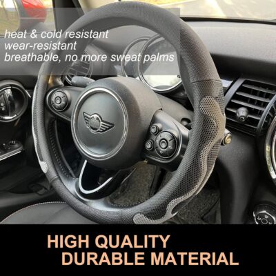 PINCTROT Comfy Grip Steering Wheel Cover, Anti-Slip Design, Universal 14.5-15 Inch(Silicone Gray) - Image 3