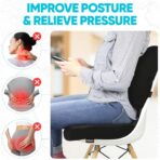 FORTEM Seat Cushion, Office Chair Cushion, Lumbar Support Pillow for Office Chair, Memory Foam Sciatica Coccyx Tailbone Pressure Pain Relief, Car Sitting Pad, Washable Non Slip - Image 5