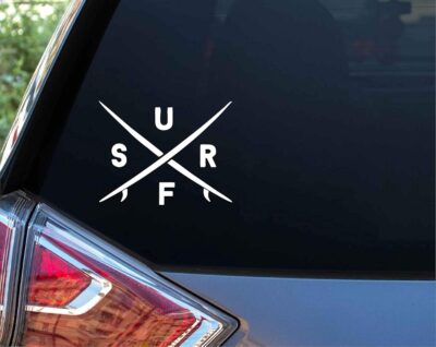 Black/Sliver Surf Sticker Creative Decal Vinyl Car Styling Accessories Auto Car Window Bumper Decal S149 (White) - Image 3