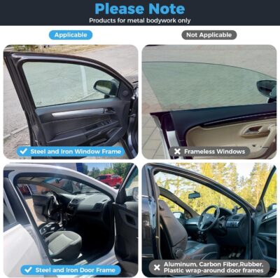 Roberly 4 PCS Magnetic Double Layer Car Window Shade for Baby, 19.7" x 18.9" Front Side Sun Shade 26.4" x 18.1" Rear Curtain with Full/Half Blackout UV Privacy Protection for Car Travel Sleeping Camp - Image 7