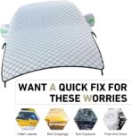 Car Cover Waterproof All Weather, Outdoor Hood Protection, Foldable Protective Shield with Windproof Fixed Strap, Universal Car Snow Cover (Silver) - Image 5