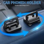 2-in-1 Car Dashboard Phone Mount with Roll-Up License Plate Holder, Adjustable 360° Viewing, Shockproof Anti-Slip Silicone Cradle, No-Installation Dash Stand for All Smartphones - Image 6