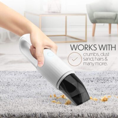 STARUMENT Portable Hand Vacuum Cleaner Handheld Cordless Cleaner for Dust Pet Hair Dirt, Home, Car Interior, Lightweight, Easy to Use, Compact Design Battery Rechargeable with USB-C Cable White - Image 7