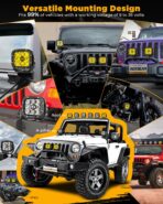 Auxbeam XP-Ultra Series 5" 110W LED Pod Lights, Hyper Spot Beam, Amber White Cube Offroad Lights, Dual Color Lens Covers, Off-Road Amber Fog Spotlight, Pair - Image 7