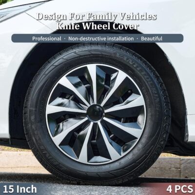 15 inch Hubcaps Set of 4 for Iron Rim, Wheel Cover Car Hub Caps Wheel Rim Cover ABS Plastic Replacement Hubcap Accessories for Car - Image 6