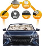 Wild West Desert with Cowboy Car Windshield Sunshade,Folding Sun Shade Auto Sun Visor Heat Protection Front Window, Car Sunscreen Blocks UV Rays and Keeps Vehicle Cool (55 x 30 Inch) - Image 5