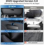 2025 Upgraded Zanch Car Front Windshield Sun Shade - Ultimate UV Protection & Heat Reductionlinnovative No-Light Leakage TechnologylFoldable DesignlPerfect Fit for Sedans Mini SUVs, Medium(64"X32") - Image 4