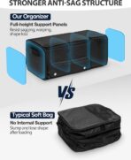 Golf Trunk Organizer with Built-in Hard Frame & Insulated Cooler Compartment, Ventilated Shoe Storage for 2 Pairs(Up to Mens US 11), Car Trunk Locker for Balls, Tees, Polos, Gloves - Black - Image 4