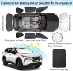 TINGLU Window Shades for Nissan Rogue 2021-2025 2026(NOT for Rogue Sport) Accessories Car Side Full Windows Cover Camping Rear Triangular Windshield Sun Shade Sun UV Rays Privacy Protection 8PCS - Image 3