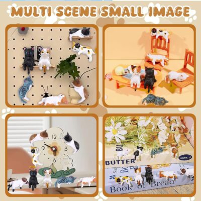 Exasinine 10Pcs Mini Cat Car Interior Accessories Decorations Cute Cat Car Dashboard Decor Funny Rear View Mirror Gift - Image 7