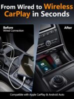 2-in-1 Mini Wireless CarPlay Adapter for Apple CarPlay & Android Auto,Upgrade Wired to Wireless, Fast Auto-Connect, Plug & Play (iOS 10+, Android 10+, 2016+ Cars) - Image 3