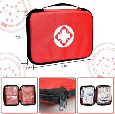 Travel-First Aid-Kit Car-Home 300PCS Survival-Kit Outdoor-Adventure - Small Portable Red Emergency Essential Sets Office Hiking Camping Business Public Must Have First Aid Gear Equipment 1st Aid - Image 7