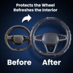 Carbon Fiber D Shaped Steering Wheel Cover – Universal 15 Inch (14.5-15″) Flat Bottom Steering Wheel Cover – Non Slip Leather Grip with Gel Comfort Padding – Sporty Design for Cars, SUVs & Trucks - Image 8