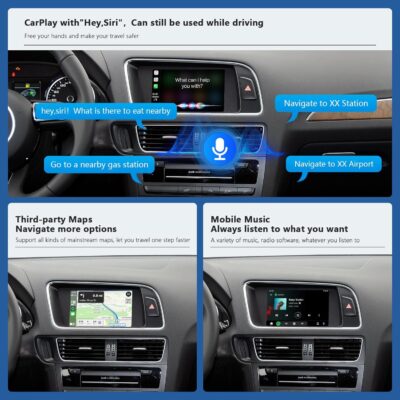 Road Top Wireless CarPlay Android Auto Retrofit Kit for Audi A4 A5 S4 S5 RS4 RS5 Q5 (2008-2015) with 3G MMI System, CarPlay Interface Decoder Box Upgrade, Support MirrorLink, Siri, Navigation - Image 6