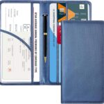 CoBak Car Registration and Insurance Holder - Vehicle Glove Box Car Organizer,Auto Truck Comparment Accessories Case with Magnetic Closure for Driver License,Cards, Carbon Blue