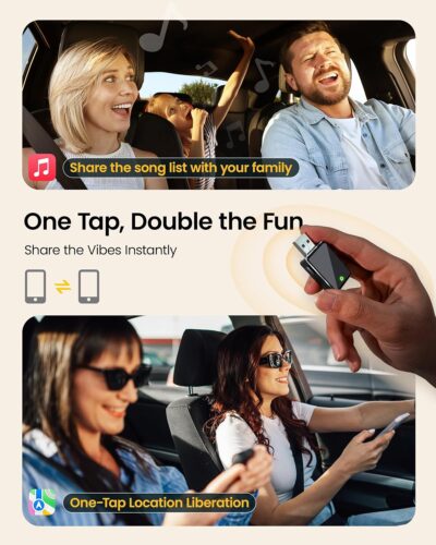 Mini Wireless CarPlay Adapter for iPhone & Android Auto (2026 Upgrade), No Delay, One Click Multi Device Switch, Fast Stable Connection, Plug & Play, Converts Wired to Wireless for 2016+ Cars. - Image 4