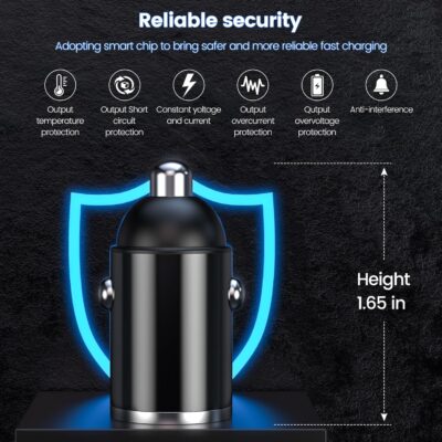 MOSWAG Car Charger, Invisible Cigarette Lighter USB Adapter [All Metal & Mini], 2 Port Car Adapter, QC3.0 Dual Port Cigarette Lighter for iPhone 17 16 Samsung S25 Ultra Piexl 10 and More - Image 6