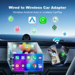 2 in 1 Mini Android Auto and Wireless CarPlay Adapter Convert Factory Wired to Wireless Dongle, Compact Size USB CarPlay Wireless Stick AAndroid Auto Adapter for iOS 12+/Android No Delay - Image 3