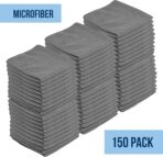 GREEN LIFESTYLE Chamois Cloth, Microfiber Cleaning Cloth 150 Pack, Borderless Towels Cleaning, Car Microfiber Towel, Drying Car Wash Towels (11.5" x 11.5", Grey) - Image 7