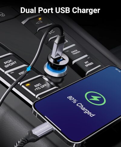 Kinivo BTC480 Aux Car Adapter (Bluetooth Car Kit with 3.5mm Port, Dual Phone Connection, Magnetic Mount, Dual-Port USB Charger, BT Wireless Reciever) Plug & Play for Hands-Free Calls, Stereo Audio - Image 6