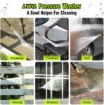 Pressure Washer, Power Washer with 4 Quick Connect Nozzles 1 Foam Cannon, High Pressure Cleaning Machine for Cars/Fences/Driveways/Patios/Farms/Home Cleaning - Image 4
