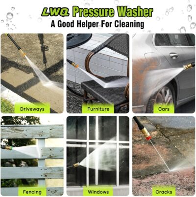 Pressure Washer, Power Washer with 4 Quick Connect Nozzles 1 Foam Cannon, High Pressure Cleaning Machine for Cars/Fences/Driveways/Patios/Farms/Home Cleaning - Image 4