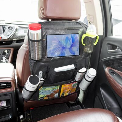 2 Pack Car Organizer Backseat, Car Back Seat Organizer Protector with 12 Storage Pockets, Waterproof Back of Seat Car Storage Organizer Kick Mats for Kids Baby - Image 2