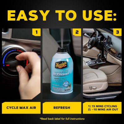 Meguiar's Whole Car Air Re-Fresher,Odor Fighting Mist, Fights Off Strong Vehicle Odors,Air Freshener, New Car Scent - Three 2 Oz Spray Bottles - Image 6