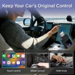 2026 Upgraded Wireless CarPlay Adapter for iPhone & Android Auto, 5X Faster Auto-Connect No Latency, Converts Wired to Wireless CarPlay, Plug & Play, 2 in 1 Adapter for iOS 12+/Android 11+, Black - Image 2
