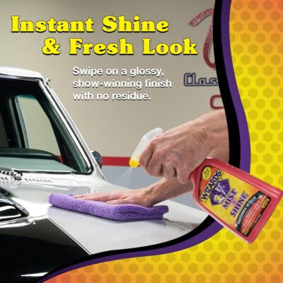 Wizards Mist-N-Shine Detail Spray - 22 Oz - Multi-Purpose High Gloss Finish Waterless Quick Detailer Spray for Glass, Chrome, Paint and Plastics - Car Exterior Cleaner for Auto Detailing Supplies - Image 3