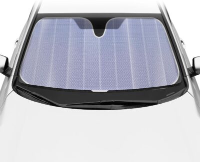 BDK Lavender Shine Car Windshield Sun Shade Accordion Folding Sunshade for Windshield Blocks UV Rays Sun Visor for Car Front Window Protector - Easy Setup Keeps Your Vehicle Cool - 58 x 27 inches - Image 2