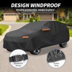X AUTOHAUX Car Cover Outdoor Waterproof Sun Rain Snow Hail Protection with Left Side Door Zipper 210D-PU for Ford Escape - Image 4