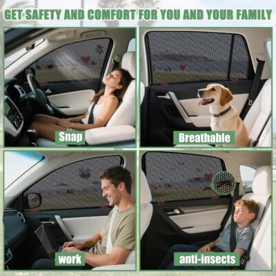 ZATOOTO Car Window Shades for Honda CR-V 2023-2025, 4 Pack CR-V Sun Shade Side Window, Breathable Mesh Car Window Screen for Camping Napping Baby UV Protection - Image 5