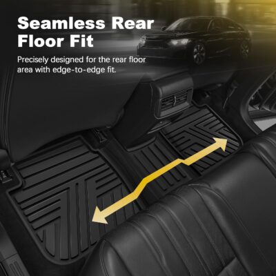 Floor Mats Fit for Honda Civic 2022-2025 2026 Sedan Hatchback Si (Include Sport,Not for Hybrid), with&w/o USB Port | for Acura Integra 2023-2026, All Weather Car Floor Liners, Black - Image 5