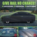 Hail Protector Car Cover, Anti Hail Thickened Multi-Layered EVA Car Cover Waterproof All Weather Protection with Car Sun Visor,Outdoor Hail Protection Cover, Fit Sedan/Coupe-Length 186-193 Inch. - Image 4