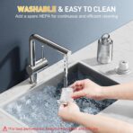 KMM Handheld Car Vacuum Cleaner, 9000PA Vacuum Cleaner & Air Duster, 120W High Power Vacuum Portable Cordless, Hand Held Vacuum Rechargeable with Multi-Nozzles & LED Light for Home, Car, Office - Image 6