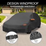 X AUTOHAUX Car Cover Outdoor Waterproof Sun Rain Snow Hail Protection with Left Side Door Zipper Aluminum Film for Mazda3 Hatchback - Image 4