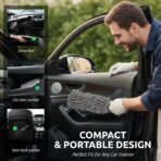 Car Duster Interior by TAKAVU, 360° Microfiber Fingers, Unbreakable Comfort Handle, Lint and Scratch Free, Include Microfiber Towel, for Car & Home Use, The Best Auto Accessories Gray - Image 4