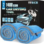 TTRCB 2 Pack Car Drying Towels, 48" x 24" Extra Large Microfiber Towels for Cars, 1400 GSM Ultra-Absorbent, Streak Free, Premium Double Twisted-Loop Drying Towels Car Detailing for SUV, RV, Truck