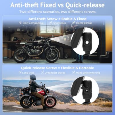 5" Motorcycle CarPlay Wireless for Apple CarPlay & Android Auto,W522 Car Play Motorbike Waterproof Touch Screen with Dual Bluetooth,GPS Navigation,Siri/G-Assist,EQ,USB/Hardwired Power Supply - Image 6