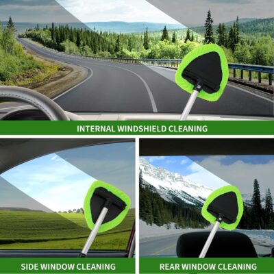 18Pcs Car Detailing Kit, Interior Car Cleaning Kit, Leather & Textile Car Interior Brush, Car Detailing Brush Set with Windshield Cleaning Tool Complete Car Interior Care Kit - Image 6