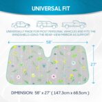 BDK Pastel Flowers Front Windshield Sunshade Accordion Folding Style Auto Shade for Cars Trucks SUVs Vans Blocks UV Rays Sun Visor Protector Easy Setup Keeps Your Vehicle Cool (58" x 27") - Image 6