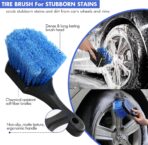 62'' Car Wash Brush with Long Handle, Scratch-Free Car Wash Mop Kit with Car Wash Bucket, Wheel Tire Brush, Wash Mitt Towel, Windshield Squeegee, Car Cleaning Brush Kit for Cars RV Truck Boat - Image 7