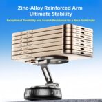 2026 Upgraded Magnetic Car Phone Mount for MagSafe: 360° Rotatable Adjustable Holder with 180+LBS Strong Suction Cup & 4200gf Magnet, Compatible with iPhone Series & Android Devices, Black - Image 5