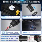 84W 4-Port 12V/24V USB Car Charger Socket with Dual PD3.0 & Dual QC3.0 Fast Charging, Aluminum Alloy Waterproof USB C Outlet with LED Voltmeter, Compatible for Cars Boats Trucks RVs Motorcycles Marine - Image 3