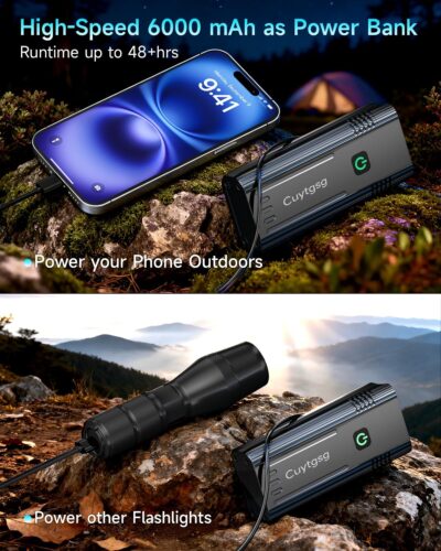 2026 Upgrade 6800Lumen Bike Light for Night Riding,Super Bright 6 LED Headlight,Aluminum 10 Mode Rechargeable Bicycle Light Front and Rear,360°Rotatable Brackt,Waterproof,Runtime 72 hr,Road Shockproof - Image 5