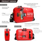 152 PCS Waterproof First Aid Kit, Portable Small Boat Dry Bag Bug Out Bags, Emergency Medical Kit Ideal for Boating, Camping, Fishing, Kayaking, Floating, Red - Image 2